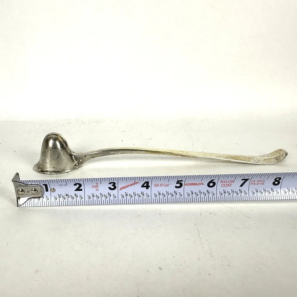 Antique Silverplate Long Handle Candle Snuffer 8